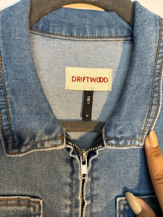 DRIFTWOOD Light Blue Denim Short-Sleeve Zip-Front Jacket - Picture 2 of 10